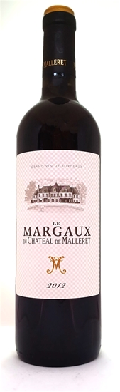 2012 Le Margaux du Chateau Malleret, Margaux, Bordeaux, frankrig
