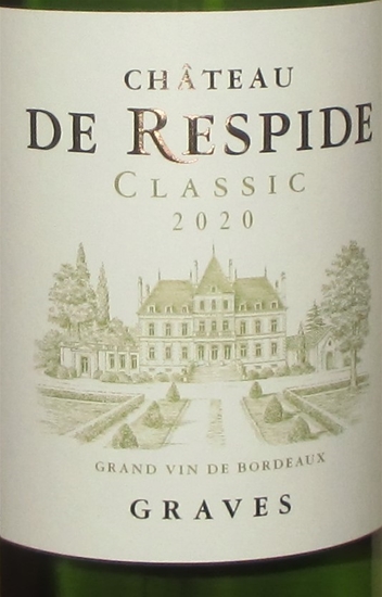 2020 Chateau de Respide, Graves Blanc, Bordeaux, Frankrig