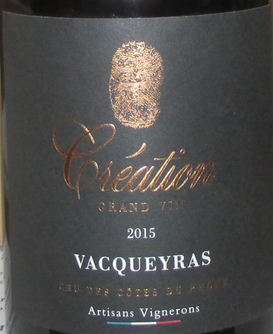 2015 Creation Vacqueyras, Rhônea, Frankrig