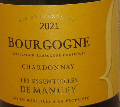 2021 Bourgogne Blanc "Les Essentielles", Vignerons de Mancey, Frankrig