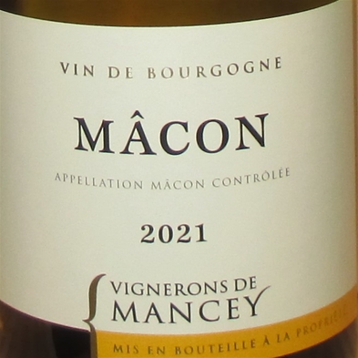 2021 Macon Blanc, Vignerons de Mancey, Bourgogne, Frankrig