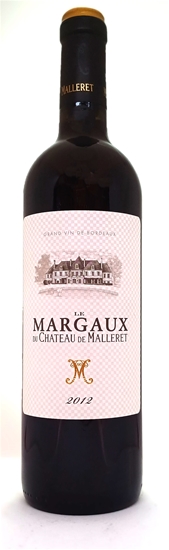 2012 Le Margaux du Château Malleret, Margaux, Bordeaux, Frankrig