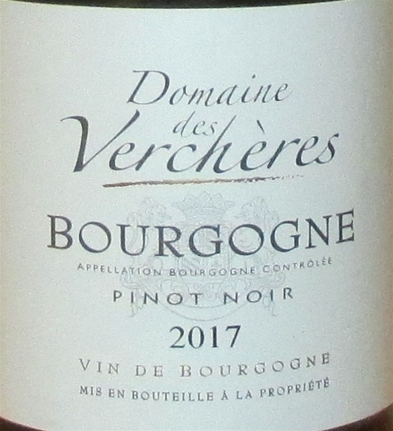 2017 Pinot Noir, Domaine des Vercheres, Bourgogne, Frankrig