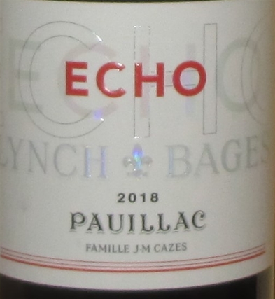 2018 Echo de Lynch-Bages, Pauillac, Bordeaux, Frankrig