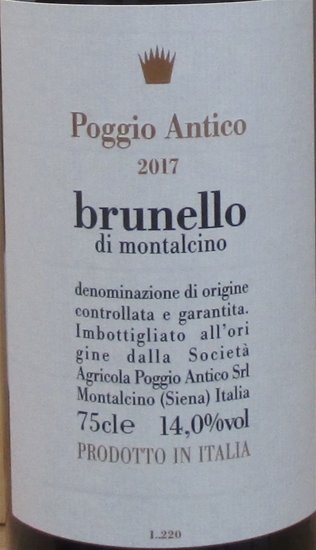 2017 Poggio Antico, Brunello di Montalcino, Italien