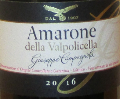 2019 Amarone Della Valpolicella Classico, Guiseppe Campagnola, Italien