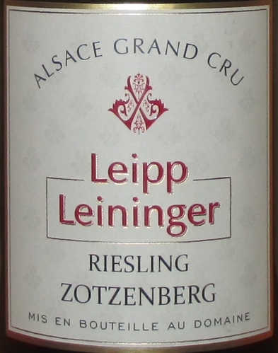 2018 Riesling Grand Cru Zotzenberg, Leipp-Leininger, Alsace, Frankrig