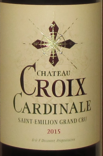 2015 Château Croix Cardinale, Saint-Emilion, Bordeaux, Frankrig