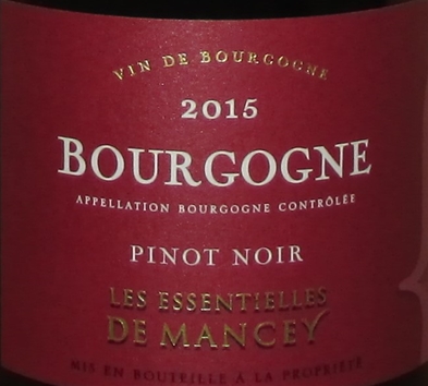 2015 Pinot Noir "Les Essentielles", Vignerons de Mancey, Bourgogne, Frankrig