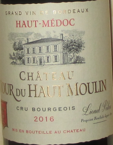 2016 Chateau Tour du Haut-Moulin, Haut-Medoc, Bordeaux, Frankrig