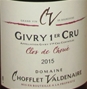 2015 Givry 1. Cru "Clos de Choue", Domaine Chofflet-Valdenaire, Bourgogne, Frankrig